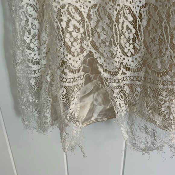 Vintage 1970’s Toutay Bar cream lace dress size XS 36 - Picture 16 of 16